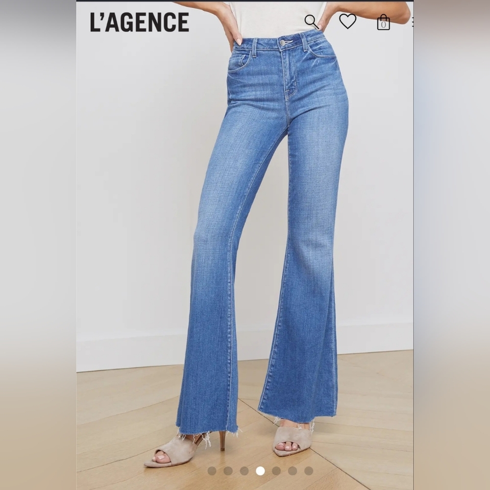 L'AGENCE Medium Blue Flare Jeans